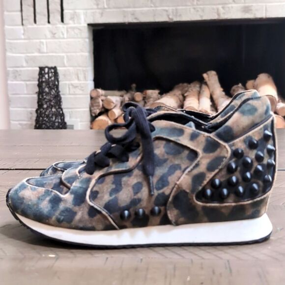 Ash Leopard Delire Bis Sneakers Cookie & Black Size 36 - Picture 5 of 11